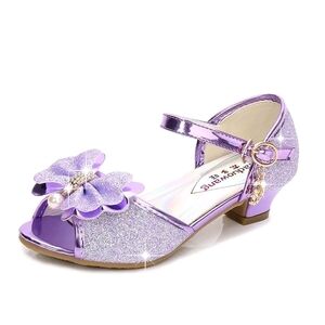 Charming Purple Glitter Kids Dress Shoes